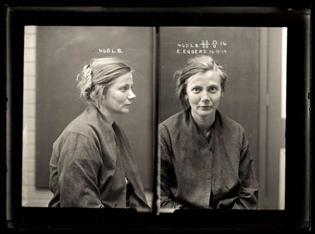 Esther Eggers, 16 December 1919 Crime: malicious injury to property and wounding with intent to do grievous bodily harm. When a police officer arrived to arrest Esther Eggers for malicious damage she attacked him, causing serious injury. Eggers was sentenced to 12 months prison. Aged 22.