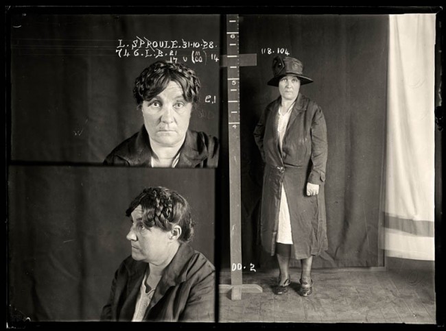 Lillian Sproule, 31 October 1928 Tasmanian Lillian Sproule became involved in Sydney’s cocaine trade. She was labelled a ‘parasite in skirts’ by the newspapers and had multiple convictions relating to drug dealing. She was sentenced to six months in prison. DOB: 1878.