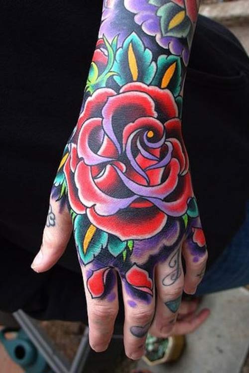 color-ink-red-rose-flower-left-hand-tattoo