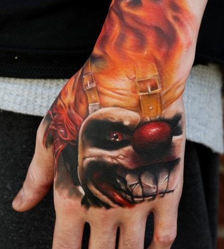 scary-clown-hand-tattoo
