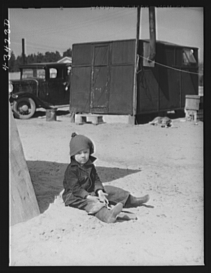 In a trailer settlement of migrants working at Fort Bragg. Near Fayetteville, North Carolina Creator(s): Delano, Jack, photographer Date Created/Published: 1941 Mar.