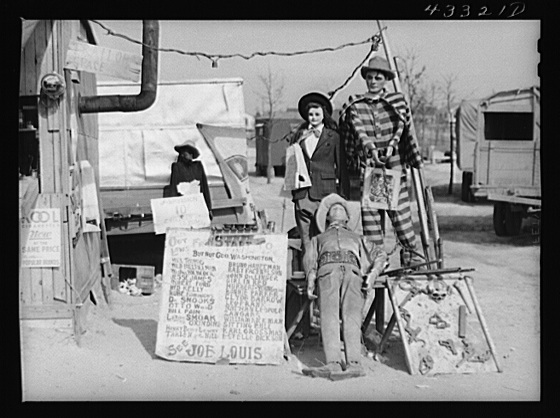 A traveling side-show. “Crime Museum,” consisting of a dilapidated effigies of famous criminals run by an old, shellshocked World War veteran. Near Silver Lake, North Carolina Creator(s): Delano, Jack, photographer Date Created/Published: 1941 Mar.