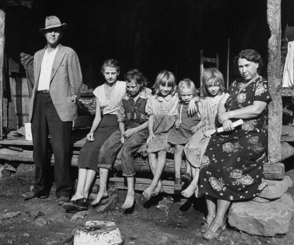 Small coal mining town in impoverished Appalachia, seven family members living in small shack.  (Photo by George Skadding/The LIFE Picture Collection/Getty Images)
