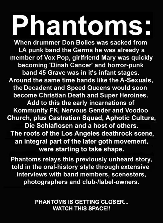 "Phantoms" blurb by Mikey Bean from the Facebook page for the book