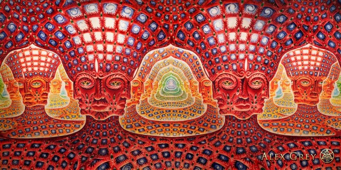 Net of Being, Alex Grey, 2002-2007, oil on linen, 180 x 90 in. http://alexgrey.com/art/paintings/soul/net-of-being/