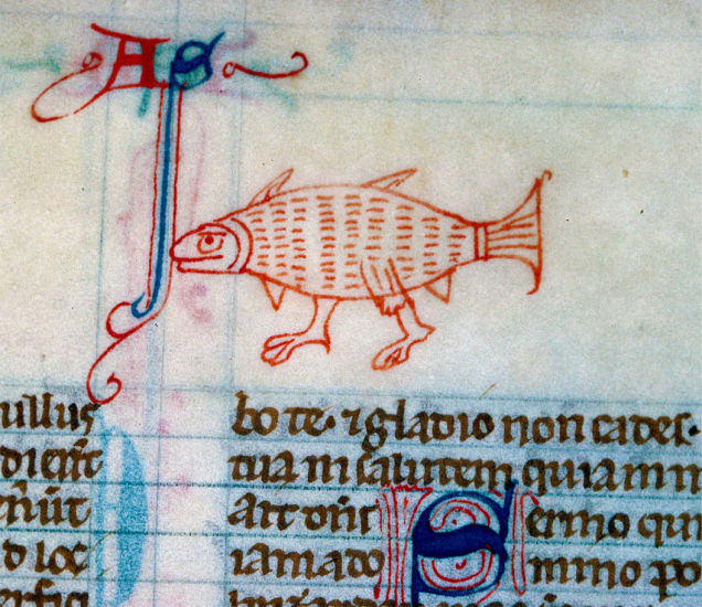 Walking-Fish-from-a-13th-century-English-Bible