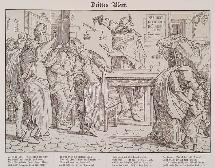 Alfred Rethel. Auch ein Todtentanz. n.c. : n.p., 1849, Plate 3.