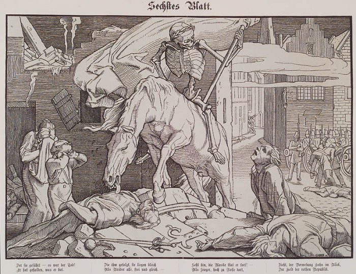 Alfred Rethel. Auch ein Todtentanz. n.c. : n.p., 1849, Plate 6.