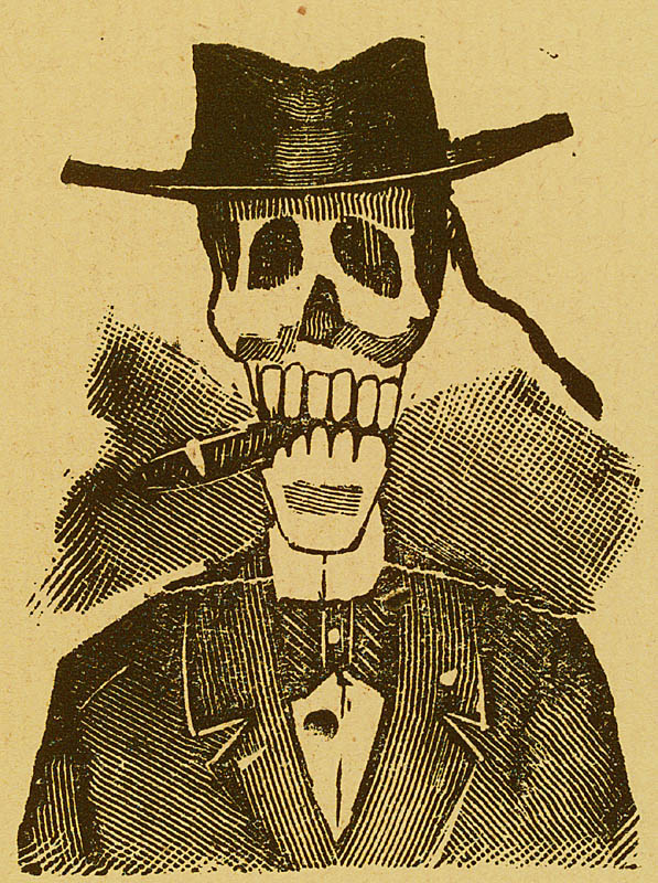 Jose Guadalupe Posada. Monografia; las Obras de Jose Guadalupe Posada. n.c. : n.p., 1930. Page 179. Skeleton portrait of Spanish gentleman