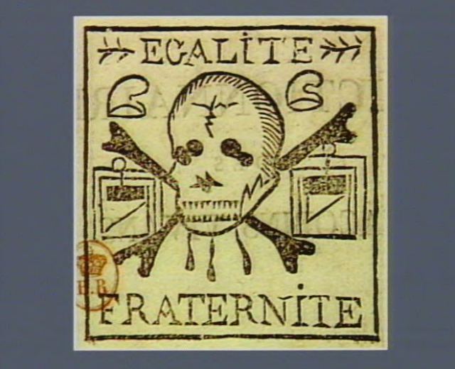 Stam-with-a-skull-and-guillotines-with-the-words-“liberty”-and-“fraternity”-1799-via-French-Revolution-Digital-Archive