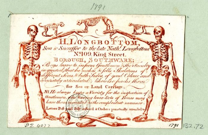 H. Longbottom trade card courtesy of the British Museum, London