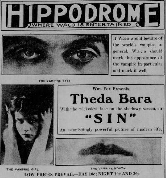 Theda Bara in 1915's "Sin"