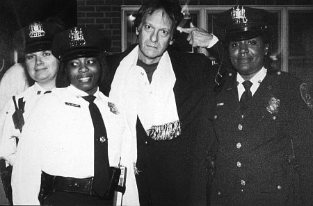 David “Footlong” Franks with members of the Baltimore Police.